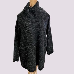 C women’s size XL black and metallic silver sweater, turtle neck, soft pull over